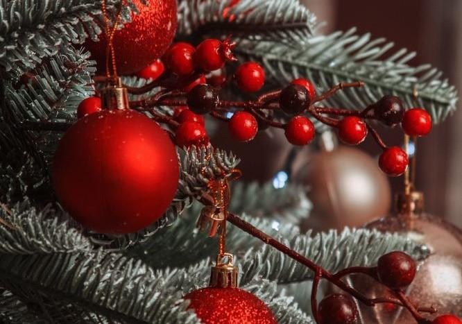 A photo of Santa to advertise a free christmas area rug with a purchase
