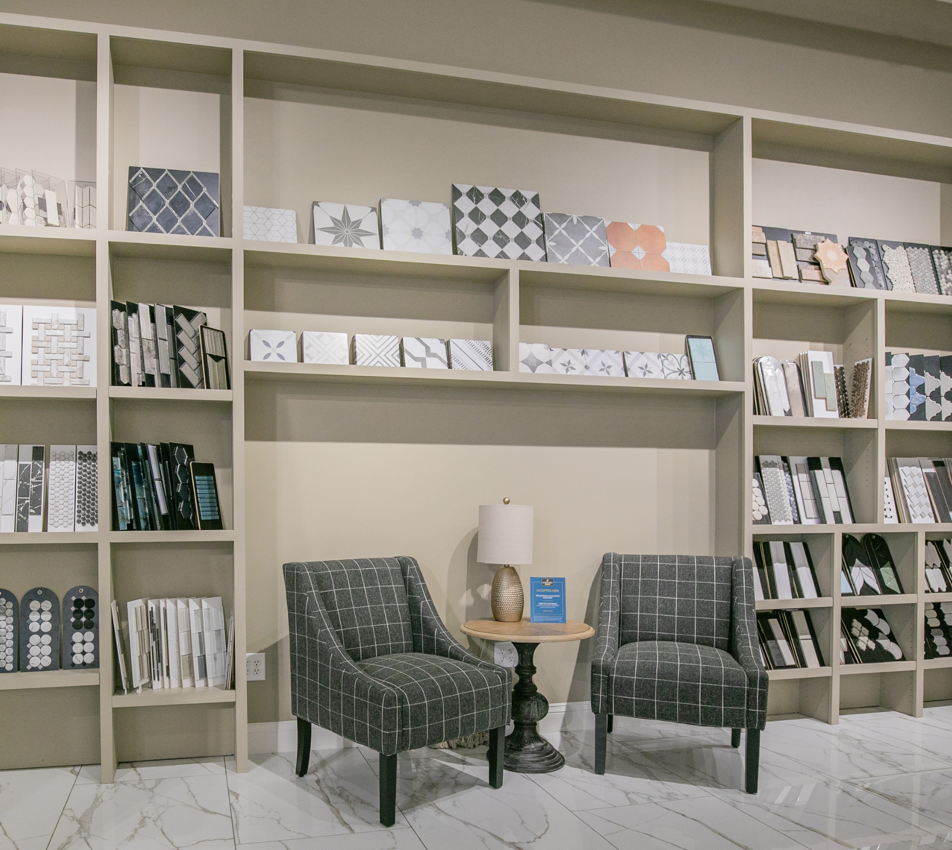 Backsplash tile consultation area
