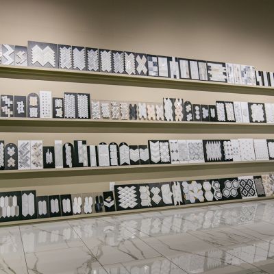 Tile display at Flooring America showroom
